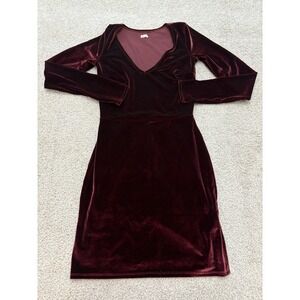 Y2K Women's Hollister Velvet Baby Doll Dress Bella Swan Maroon Size Small